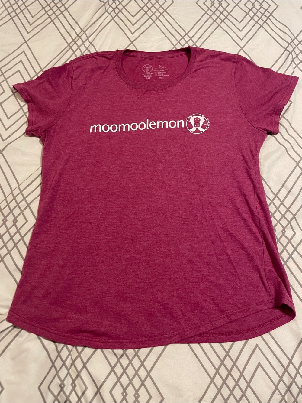 Moomoolemon Women's Short Sleeve Tee in Berry Plum Cows Ice Cream